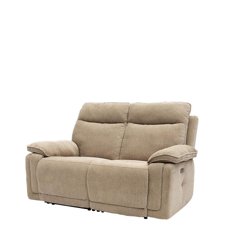 Cadenza Camel Fabric 3 Seater Electric Recliner Sofa