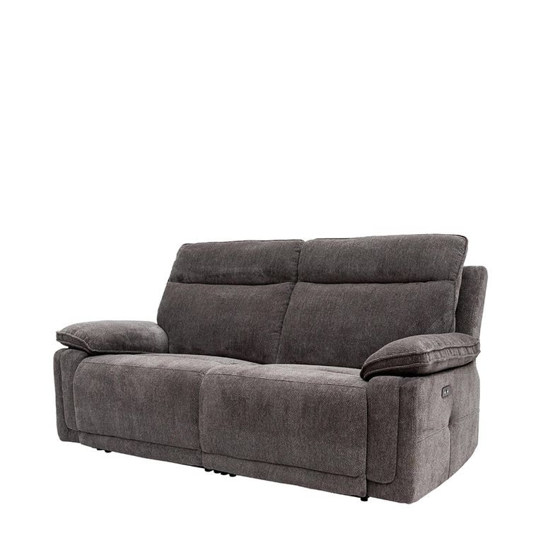 Cadenza Charcoal Fabric 3 Seater Electric Recliner Sofa