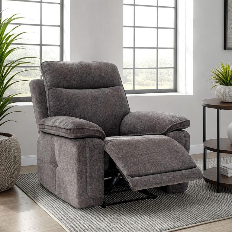 Cadenza Charcoal Fabric Electric Recliner Armchair