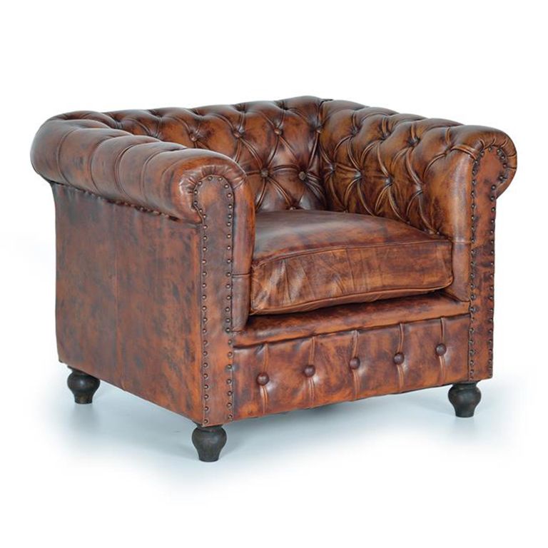 Calistoga Armchair - Brown Leather Chester
