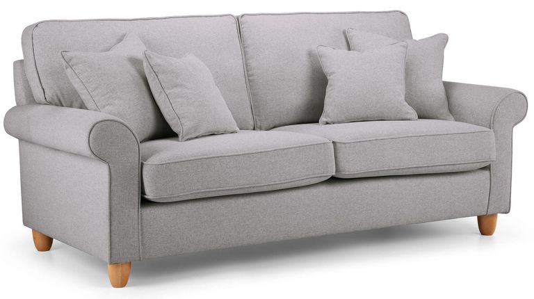 Carina Mushroom Fabric 3 Seater Sofa