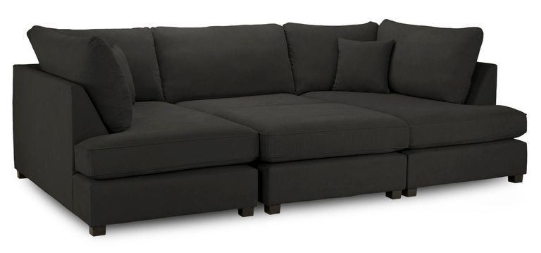 Carnaby U Shape Corner Sofa - Classic Black Fabric