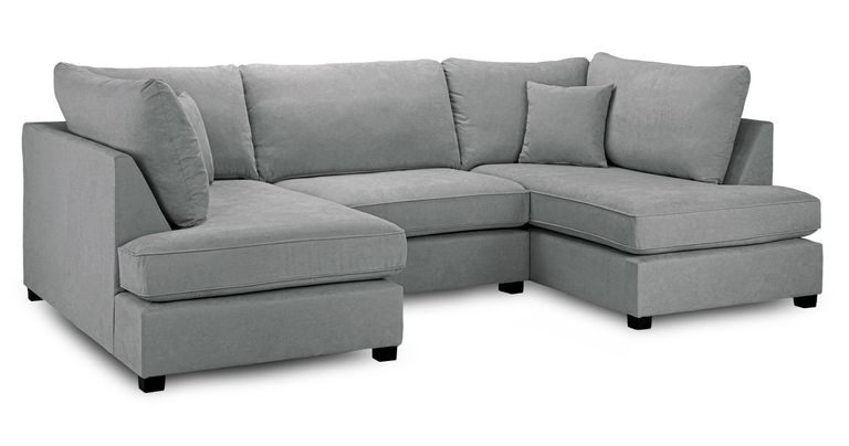 Carnaby U Shape Corner Sofa - Classic Grey Fabric