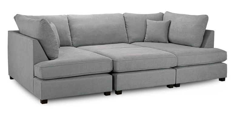 Carnaby U Shape Corner Sofa - Classic Grey Fabric