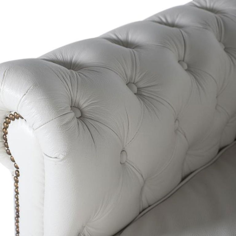 Caserta Armchair - White Leather Chester