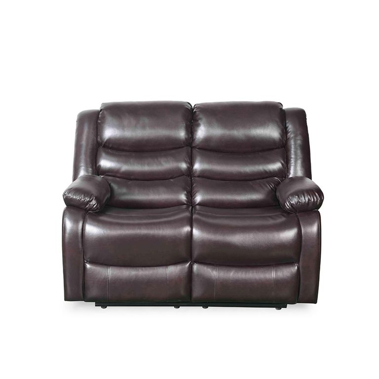 Conrad Manual Recliner Sofa - Brown Leather - 2 Seater