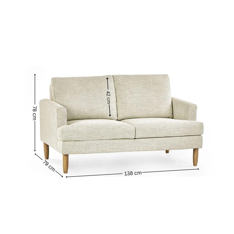 Daisy Beige Pearl Barley Fabric Sofa - 2 Seater