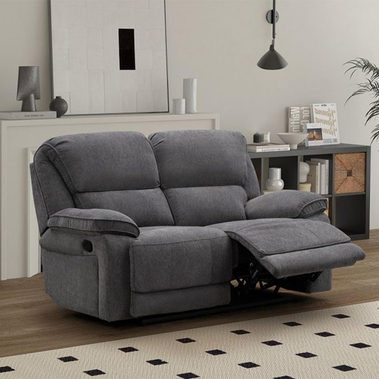 Douglas Recliner Sofa - Dark Grey Fabric - 2 Seater