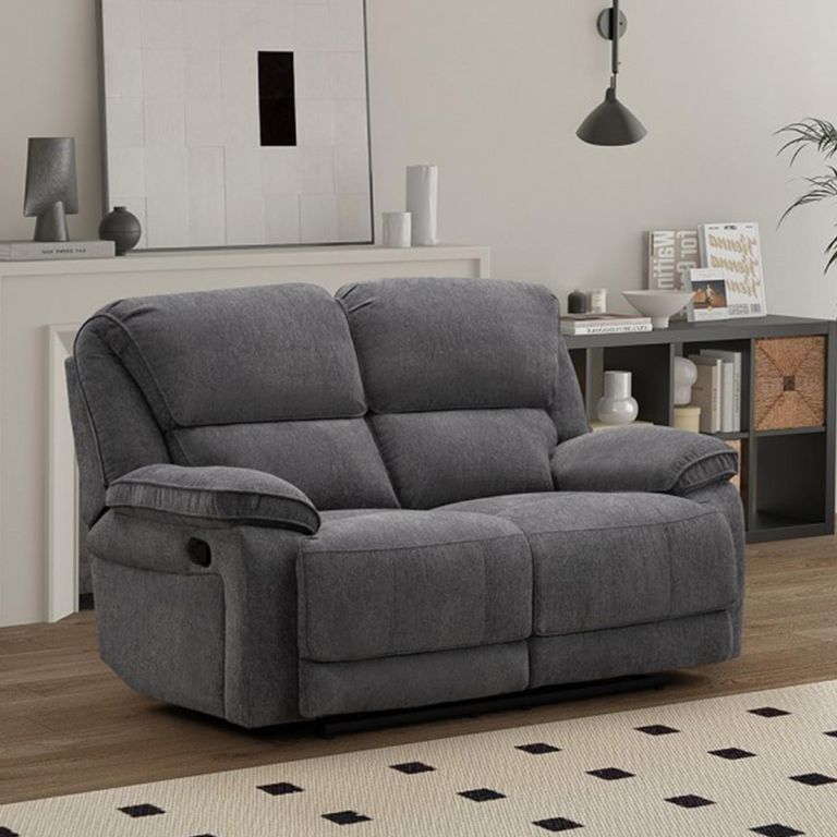 Douglas Recliner Sofa - Dark Grey Fabric - 2 Seater