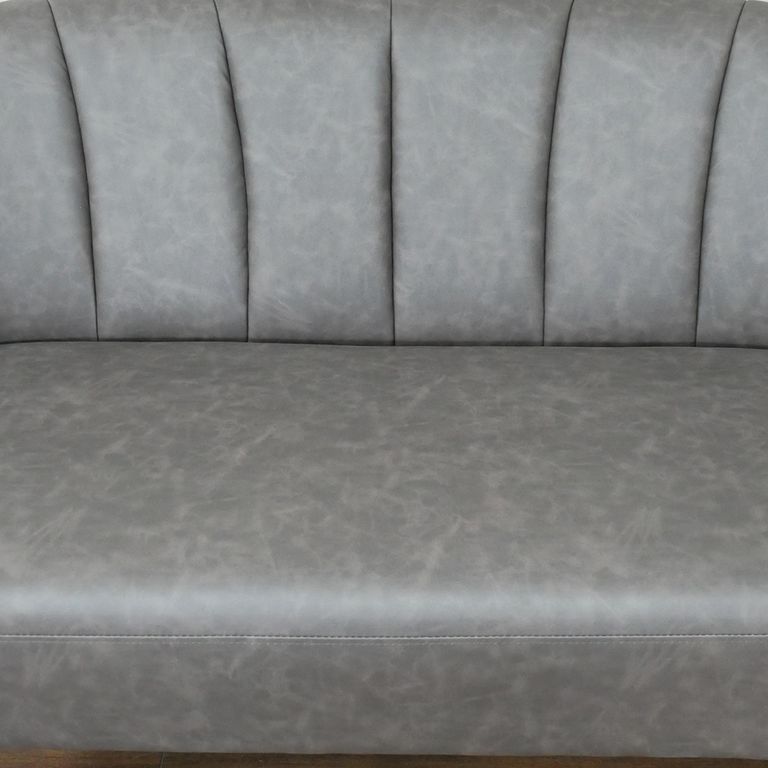 Sofa - Retro - 2 Seater - Grey Faux Leather