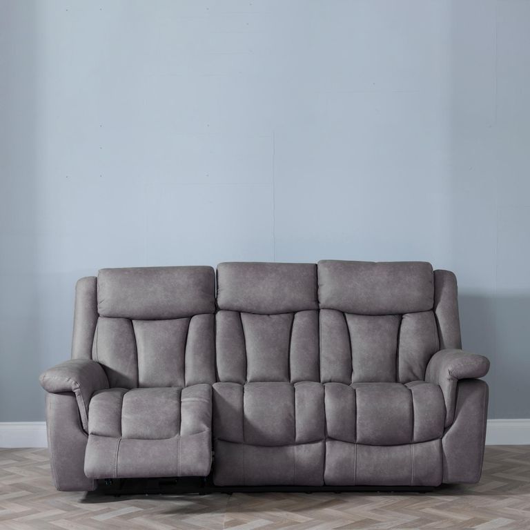 Dylan Grey Fabric 3 Seater Electric Recliner Sofa