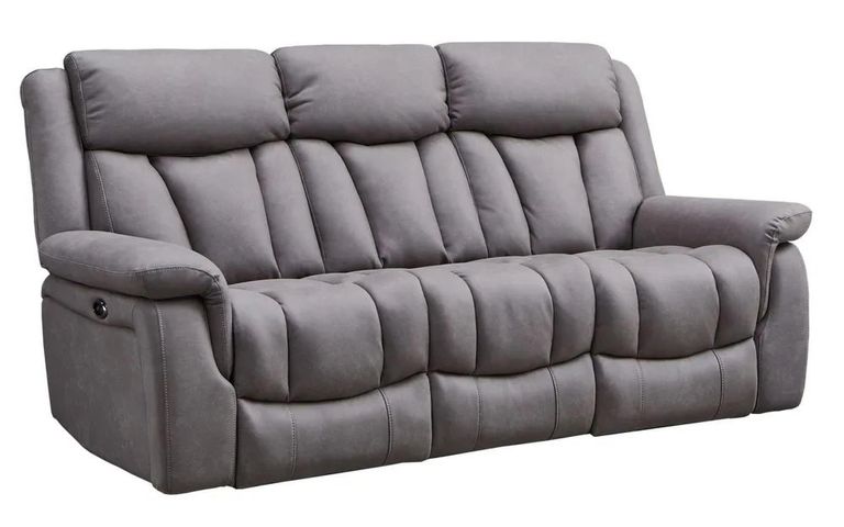 Dylan Grey Fabric 3 Seater Electric Recliner Sofa