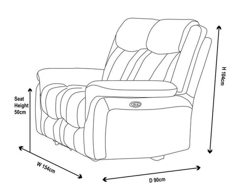 Dylan Sandstone Fabric 2 Seater Electric Recliner Sofa