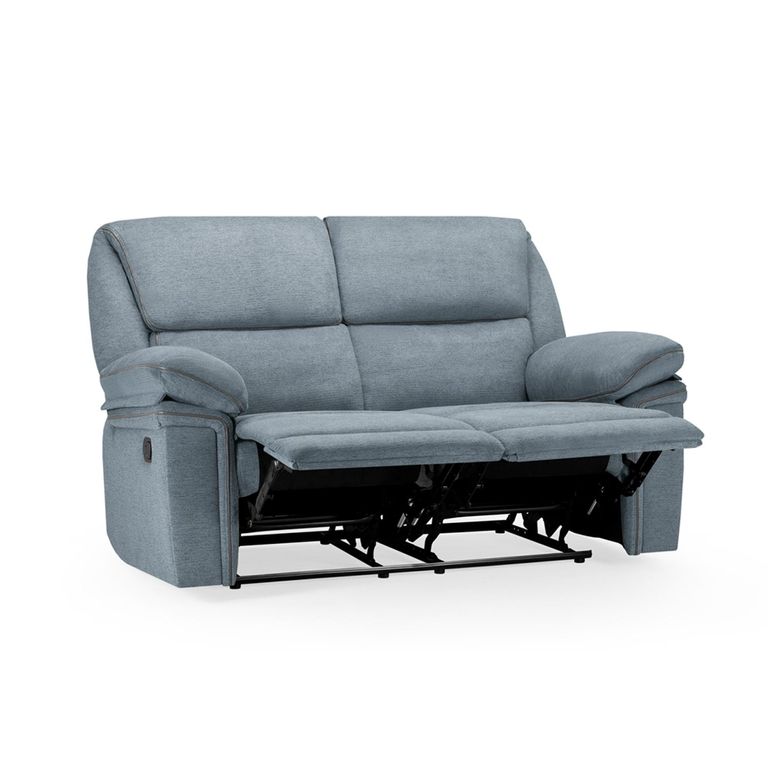 Elio Manual Recliner Sofa - Grey Fabric - 2 Seater