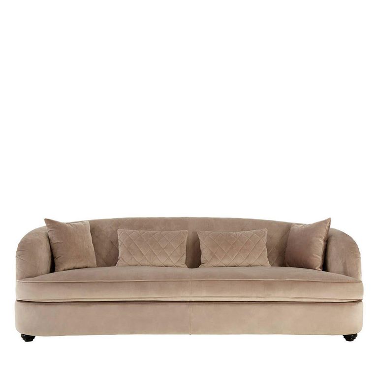 Fiji Sofa - 3 Seater - Grey Velvet Fabric