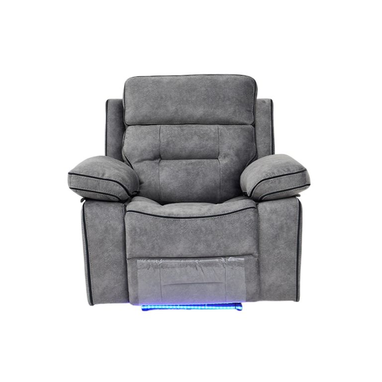Foster Grey Fabric Recliner Armchair with LED Lights