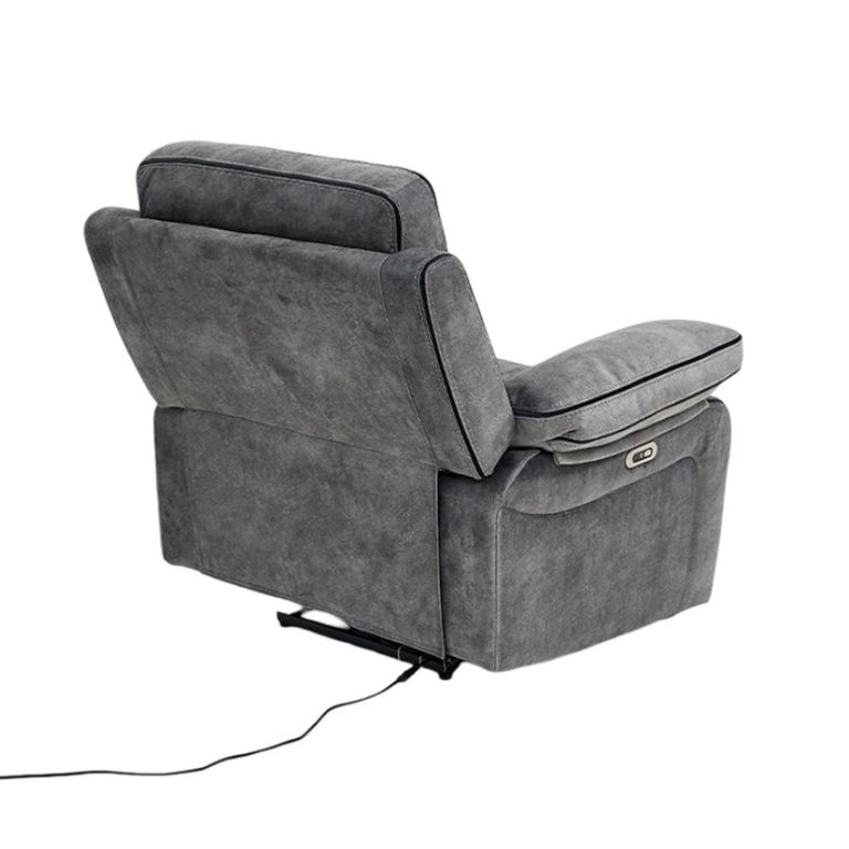 Foster Grey Fabric Recliner Armchair with LED Lights
