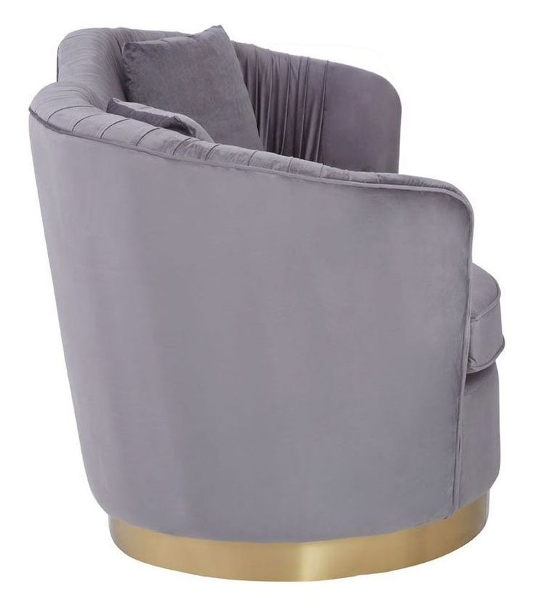Franza Sofa - 2 Seater - Grey Velvet Fabric - Pleated