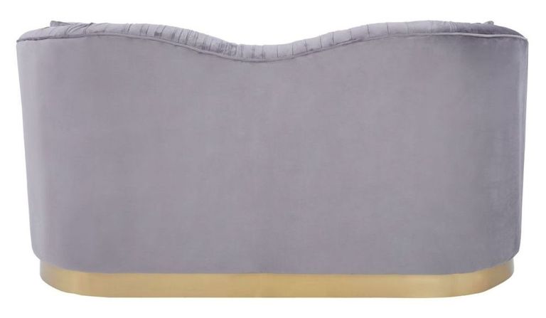 Franza Sofa - 2 Seater - Grey Velvet Fabric - Pleated