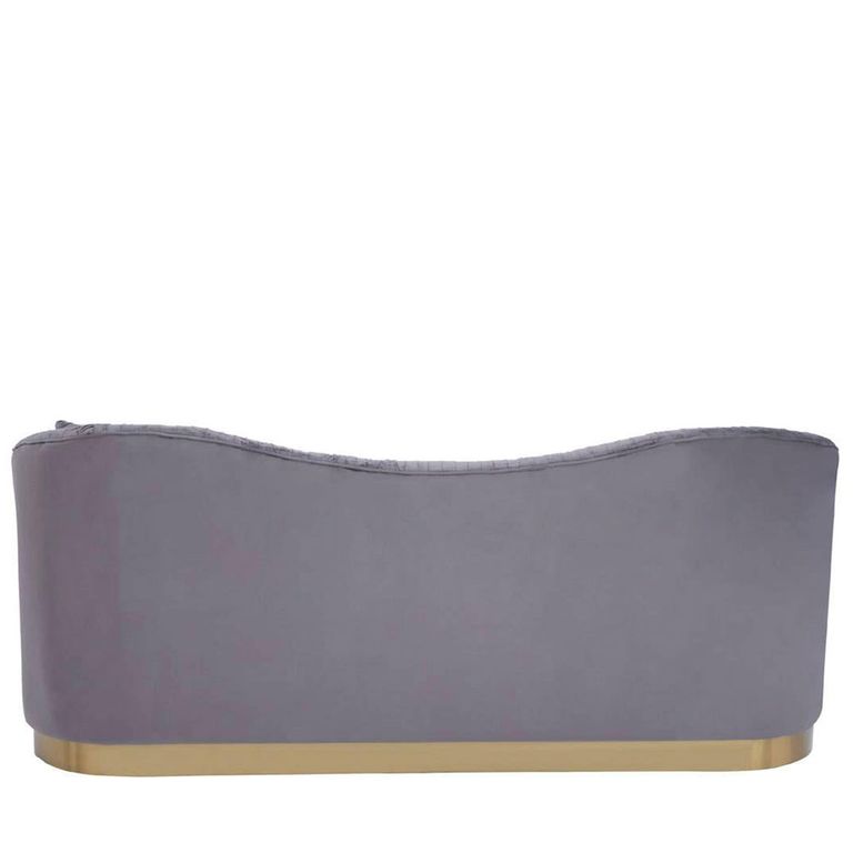 Franza Sofa - 3 Seater - Pleated Grey Velvet Fabric