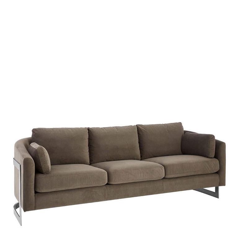 Freda Sofa - 3 Seater - Dark Grey Velvet Fabric