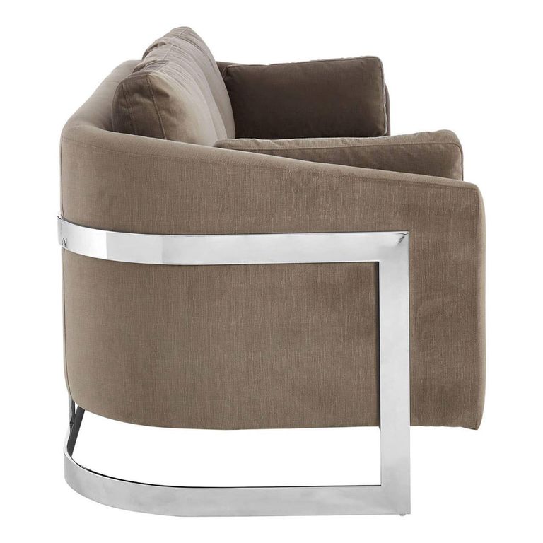 Freda Sofa - 3 Seater - Dark Grey Velvet Fabric