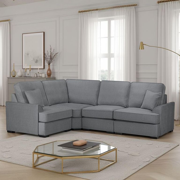 Funk Corner Sofa - Grey Fabric - RHF