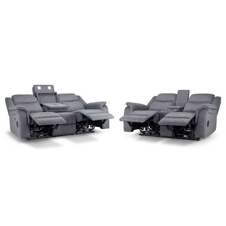 Galaxy Sofa Set - Tech Grey Fabric - 3+2 Seater