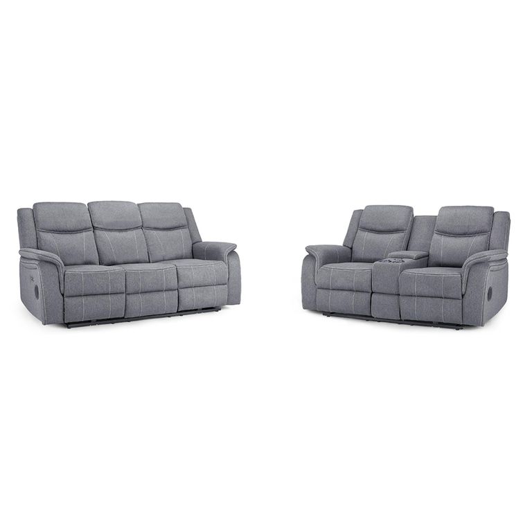 Galaxy Sofa Set - Tech Grey Fabric - 3+2 Seater