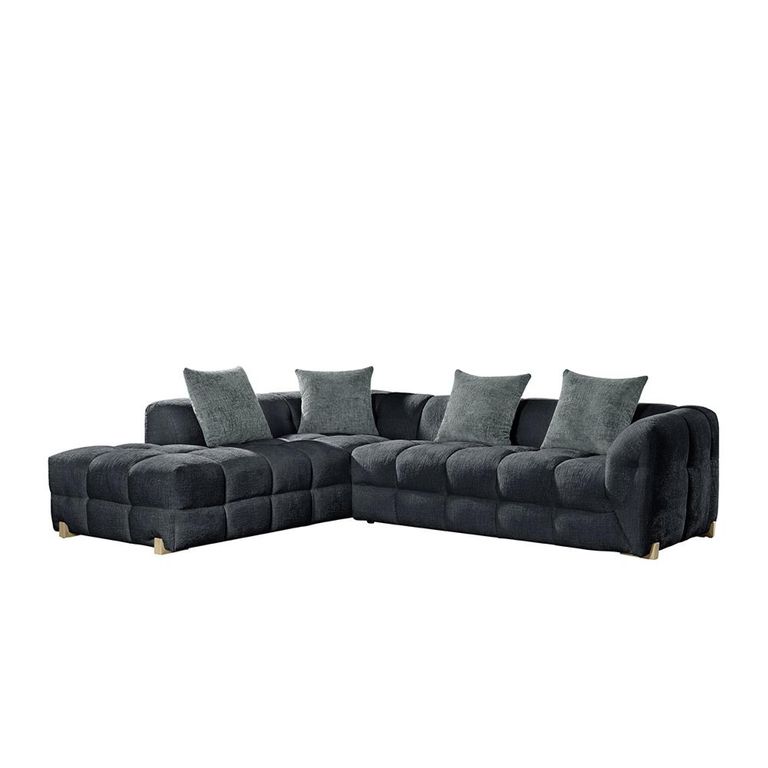 Genoa Corner Sofa - Charcoal Fabric - LHF