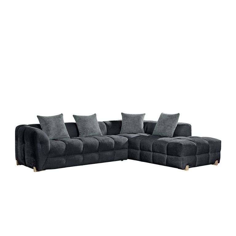 Genoa Corner Sofa - Charcoal Fabric - RHF