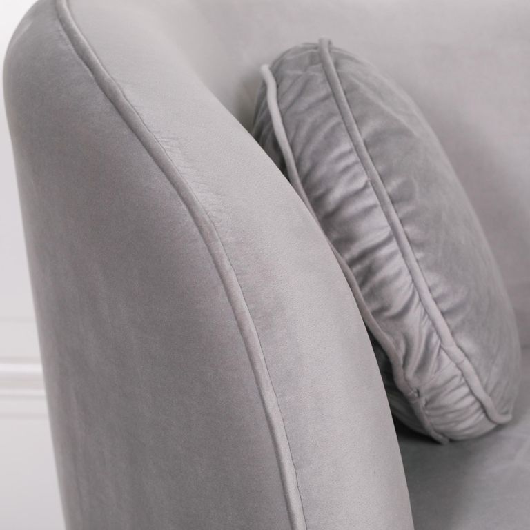 Occasional Armchair with Cushion - Grey Velvet