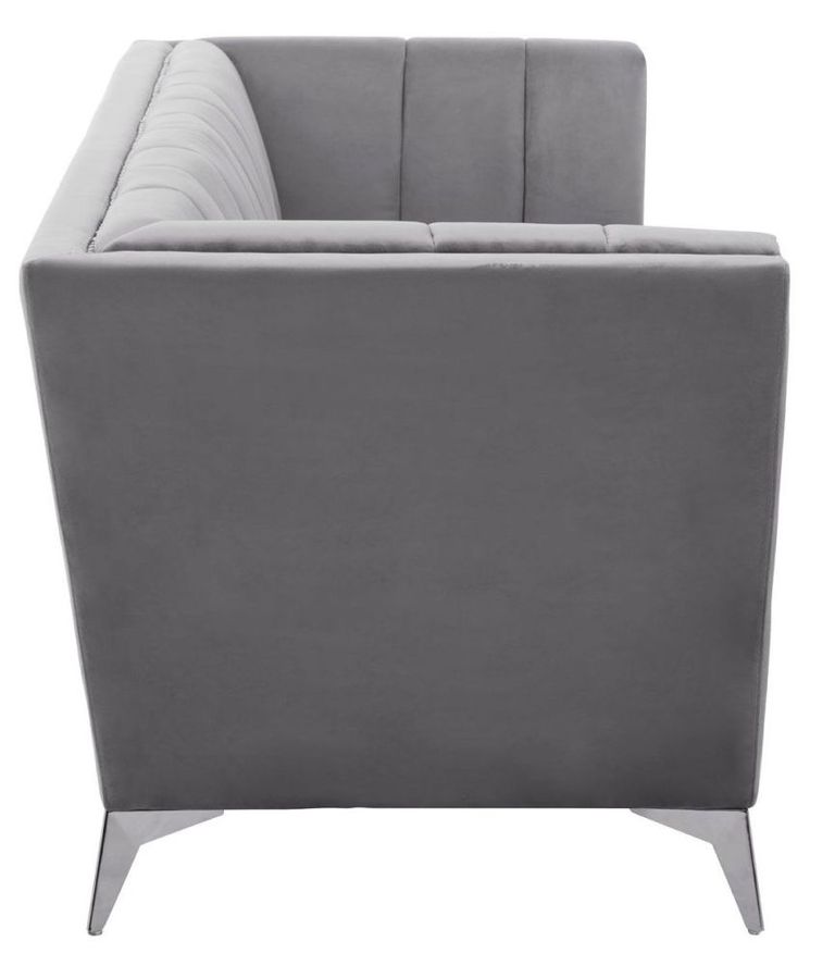 Hansa Sofa - 3 Seater - Grey Velvet Fabric