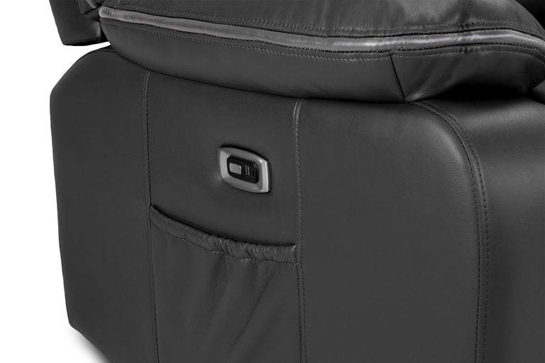 Harald Electric Recliner Sofa - Black Faux Leather - 2 Seater