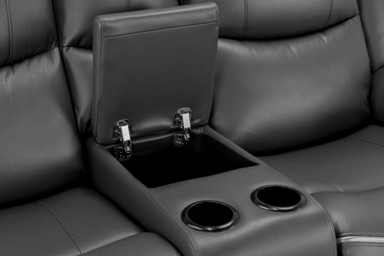 Harald Electric Recliner Sofa - Black Faux Leather - 2 Seater