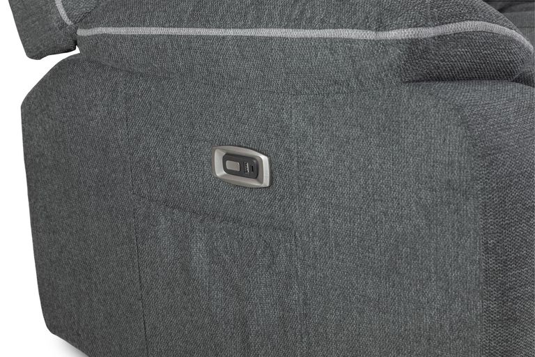 Harald Electric Recliner Sofa - Graphite Fabric - 3 Seater