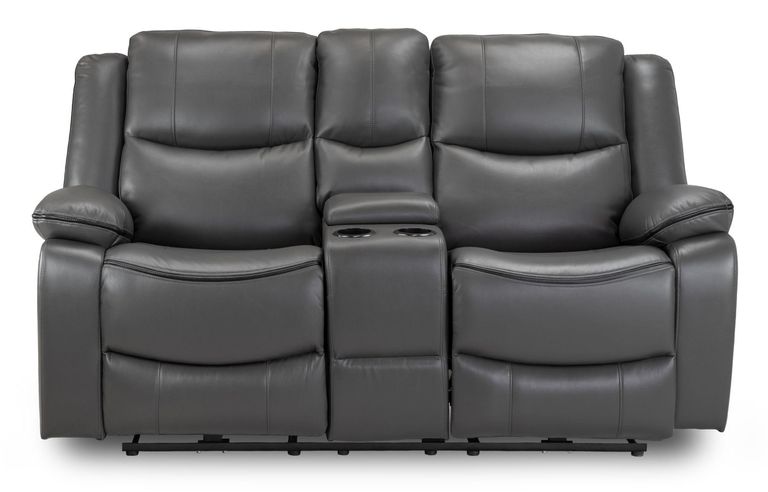Harald Electric Recliner Sofa - Grey Faux Leather - 2 Seater