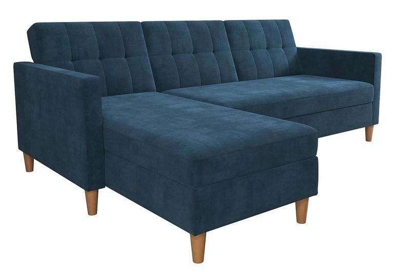 Harford Sectional Futon Storage Chenille Sofa Bed - 2112669UK