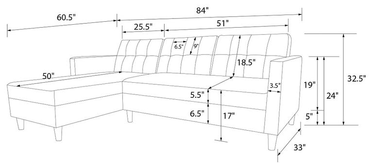 Harford Sectional Futon Storage Chenille Sofa Bed - 2112669UK