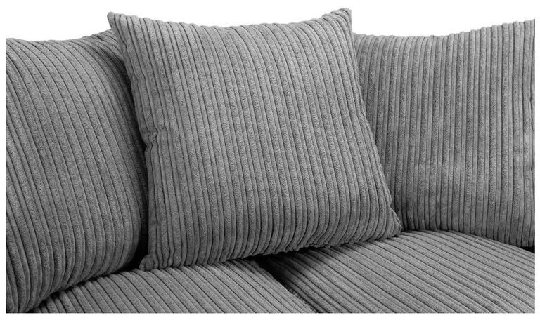 Harley Jumbo Sofa - Grey Fabric - 2 Seater