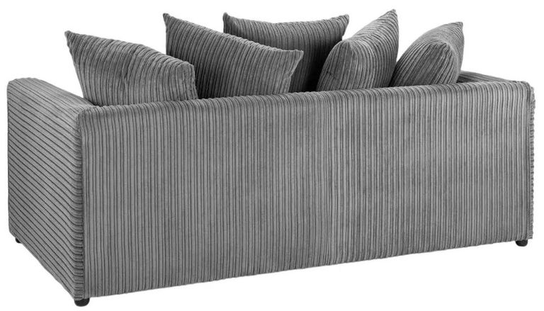 Harley Jumbo Sofa - Grey Fabric - 3 Seater