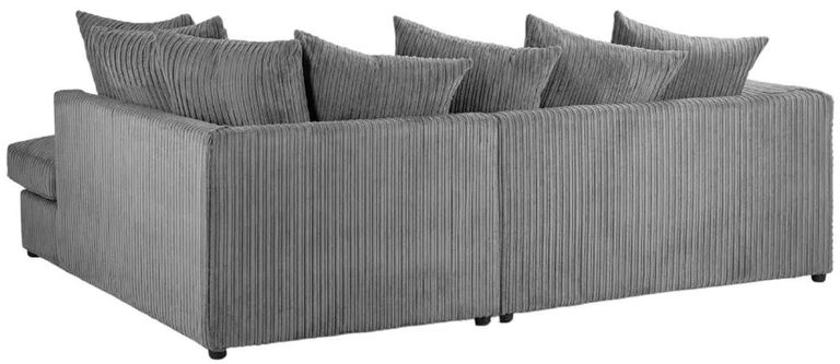 Harley Jumbo Corner Sofa - Grey Fabric - RHF