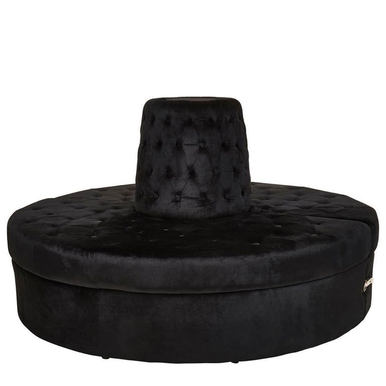 Hartford Sofa - Modular - Round - Black Velvet Fabric