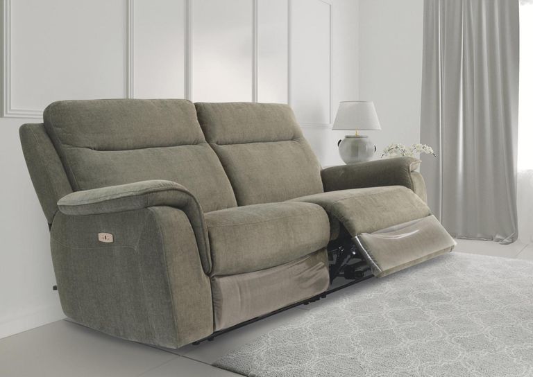 Havana Moss Green Fabric 3 Seater Electric Recliner Sofa