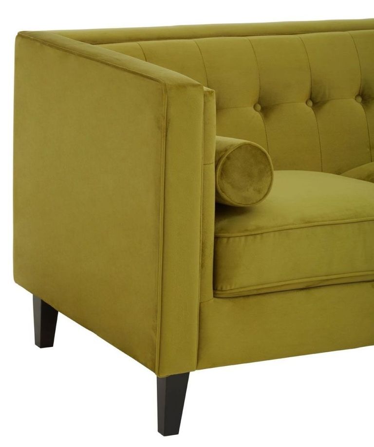 Helia Sofa - 3 Seater - Olive Velvet Fabric