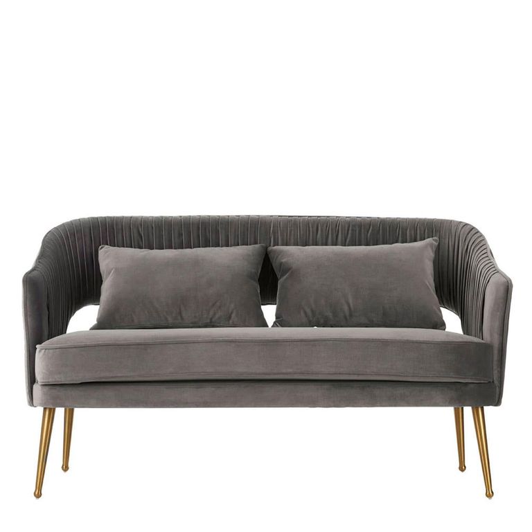 Hendricks Sofa - 2 Seater - Grey Velvet Fabric