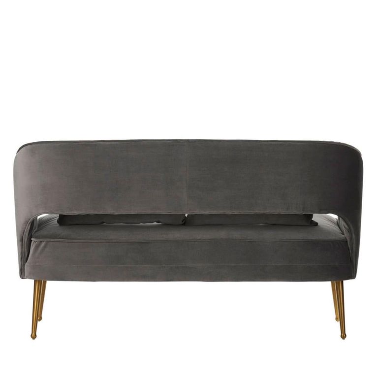 Hendricks Sofa - 2 Seater - Grey Velvet Fabric