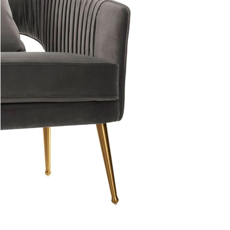 Hendricks Sofa - 2 Seater - Grey Velvet Fabric