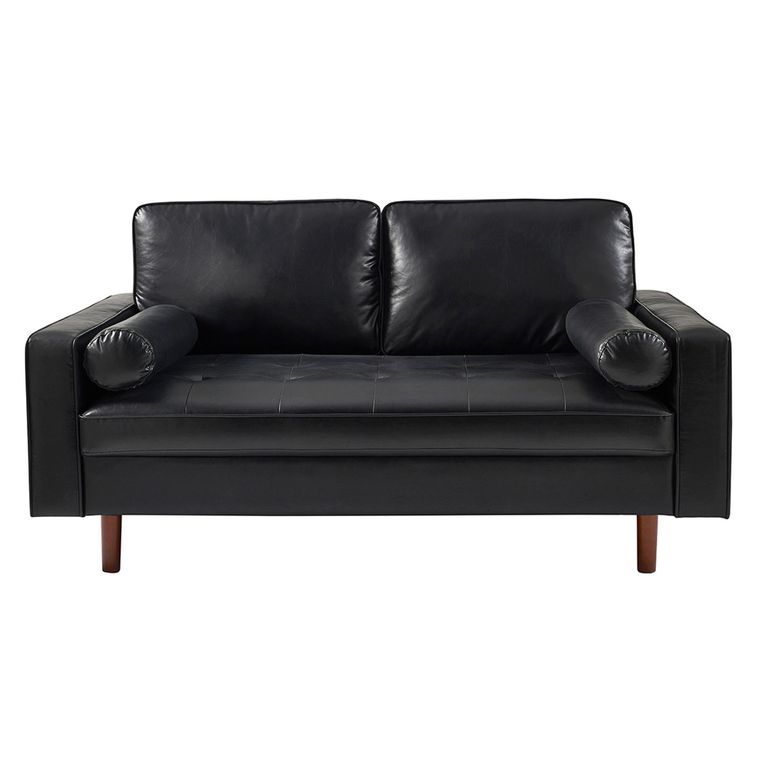 Henley Black Faux Leather Sofa - 3 Seater