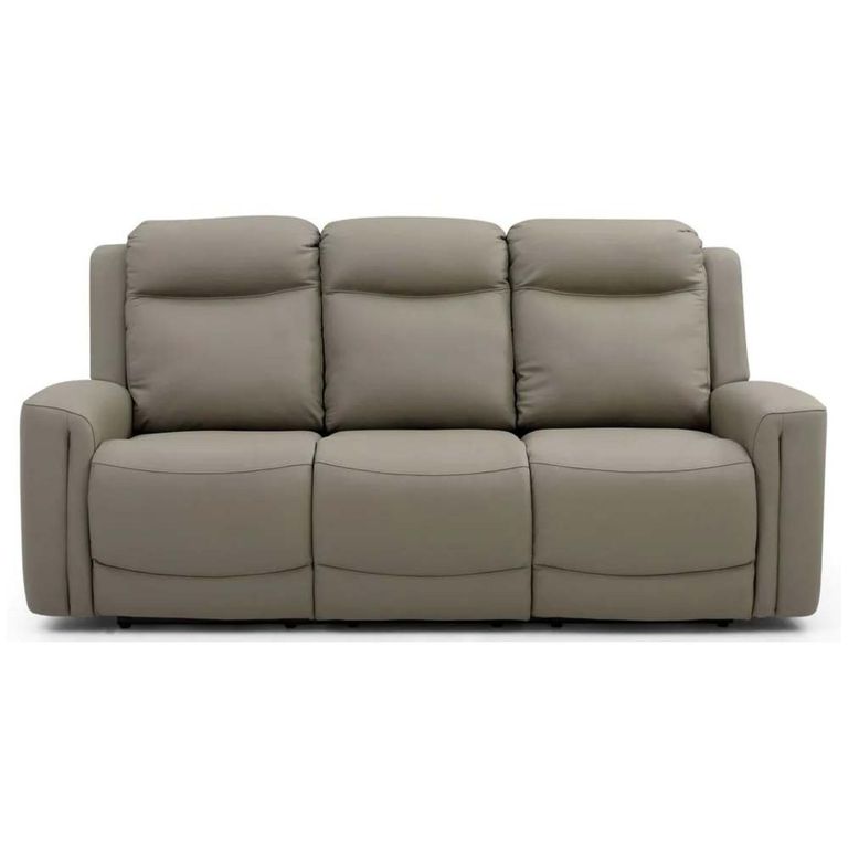 Henley Electric Recliner Sofa - Taupe Leather - 3 Seater